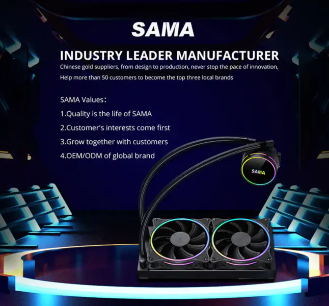 Sama Aio CPU 240mm Radiator Heatsink Liquid Rgb Cooler Cpu Water Cooling Radiator Pc Gaming