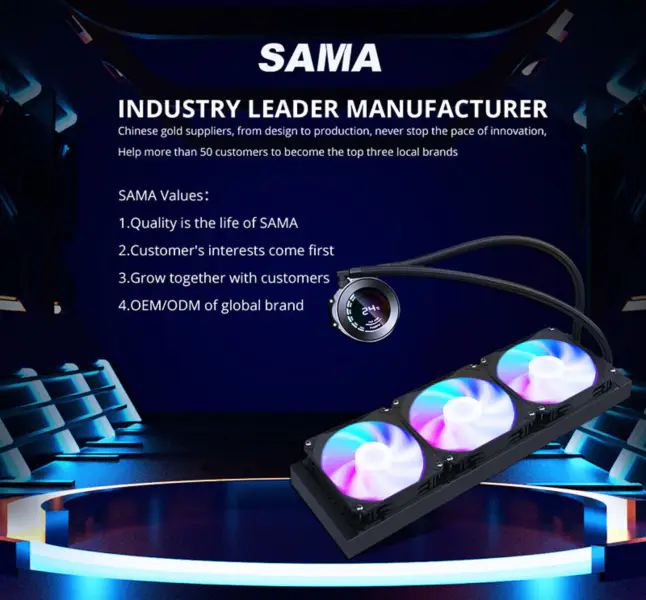Sama Argb 360mm Intel Amd Aio Cooler Water Cooling Cpu Water Cooler With Temperature Display
