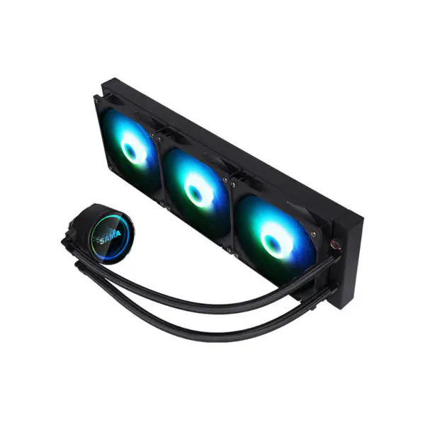 Sama Customizable Cooling Head Logo Cpu Liquid Coolers Pps Aluminum Radiator Cpu Cooling Am5 2500rpm Cpu Coolers