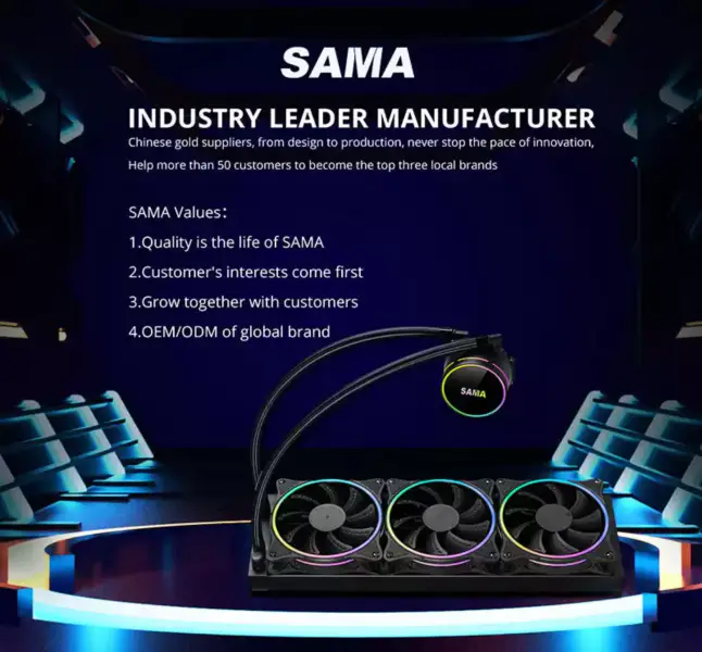 Sama vannkjølesett Pc Gpu-kjøler svart flytende system Cpu-kjøler 1700 for Cpus