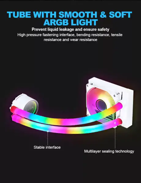 Sama tilpasset 120mm Rgb Lighting Liquid Aio Cooler Cpu Liquid Cooler Vannkjøling Væskekjøler for Pc
