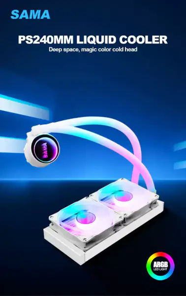 Sama Tilpasset 240mm Rgb Lighting Liquid Aio Cooler Cpu Liquid Cooler Vannkjøling Væskekjøler for Pc
