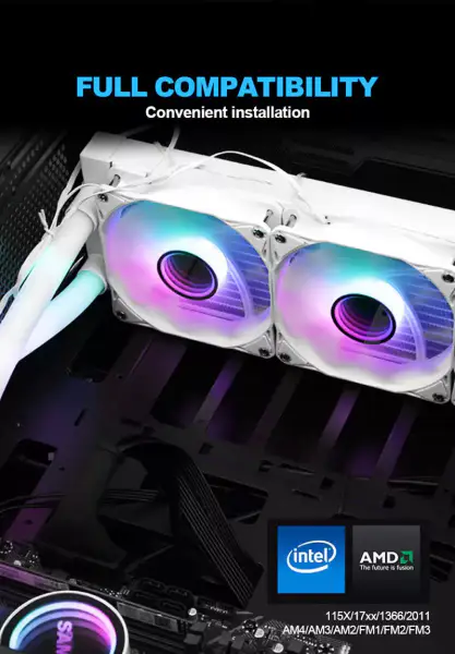 Sama Tilpasset 240mm Rgb Lighting Liquid Aio Cooler Cpu Liquid Cooler Vannkjøling Væskekjøler for Pc