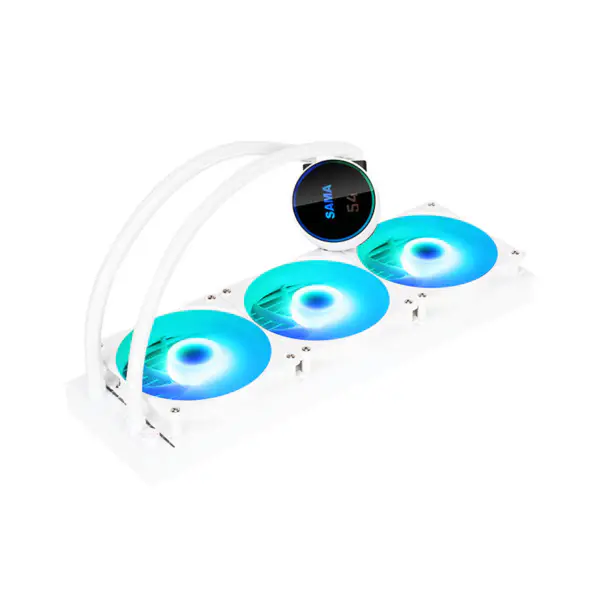 Sma Display Cpu Core Temperature Liquid Cooler 50000hrs Cpu Cooler Rgb Customizable Logo Argb Cpu Cooler