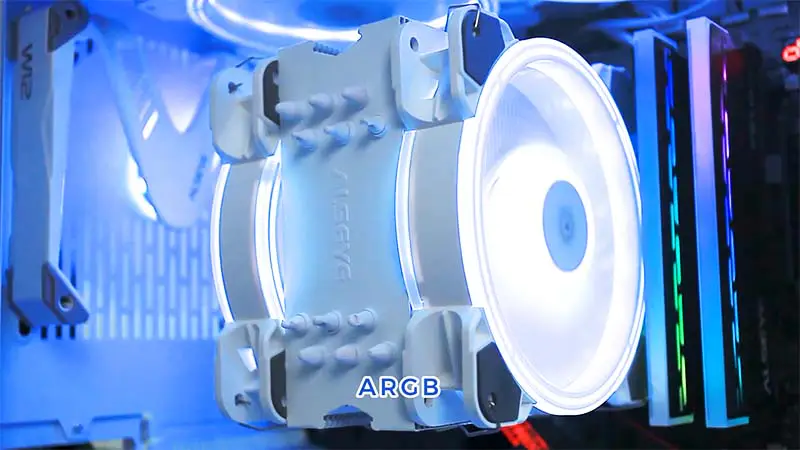 Alseye 6pipes 120 mm kjøleribbe med dobbel vifte Argb CPU-viftekjøler