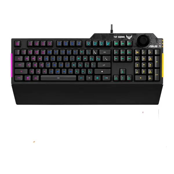 Mekanisk tastatur Tuf Esports Spy Flying Fortress K3 kablet spilltastatur Rog-bakgrunnsbelysning med magnetisk håndleddstøtte Tuf K3