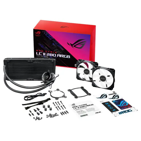 AsUs Rog Strix Lc Ii 280 Argb Aio 2fans Integrated Water Cooling Radiator Cpu Asetek Processor Cooling Fan